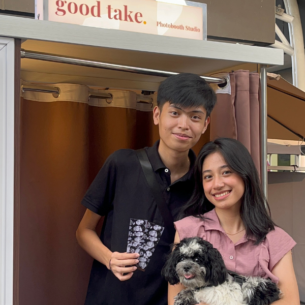 Couple with dog