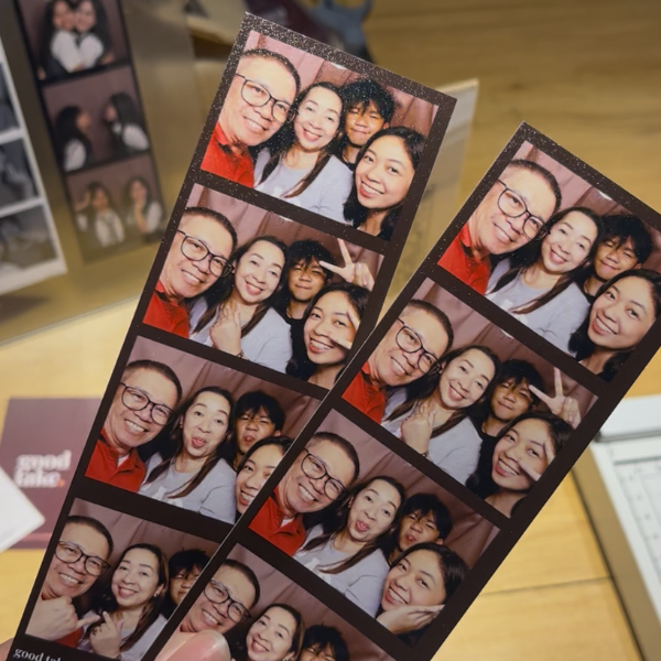 Photo strips laid flat