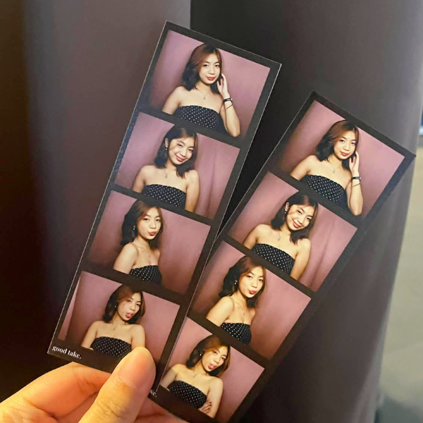 Photo strip in hand